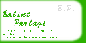 balint parlagi business card